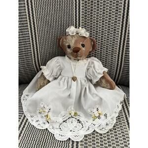 VTG Rare Ashton-Drake Teddy Bear With Locket 10”